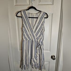 The Impeccable Pig striped ruffle hem sun dress size L summer
